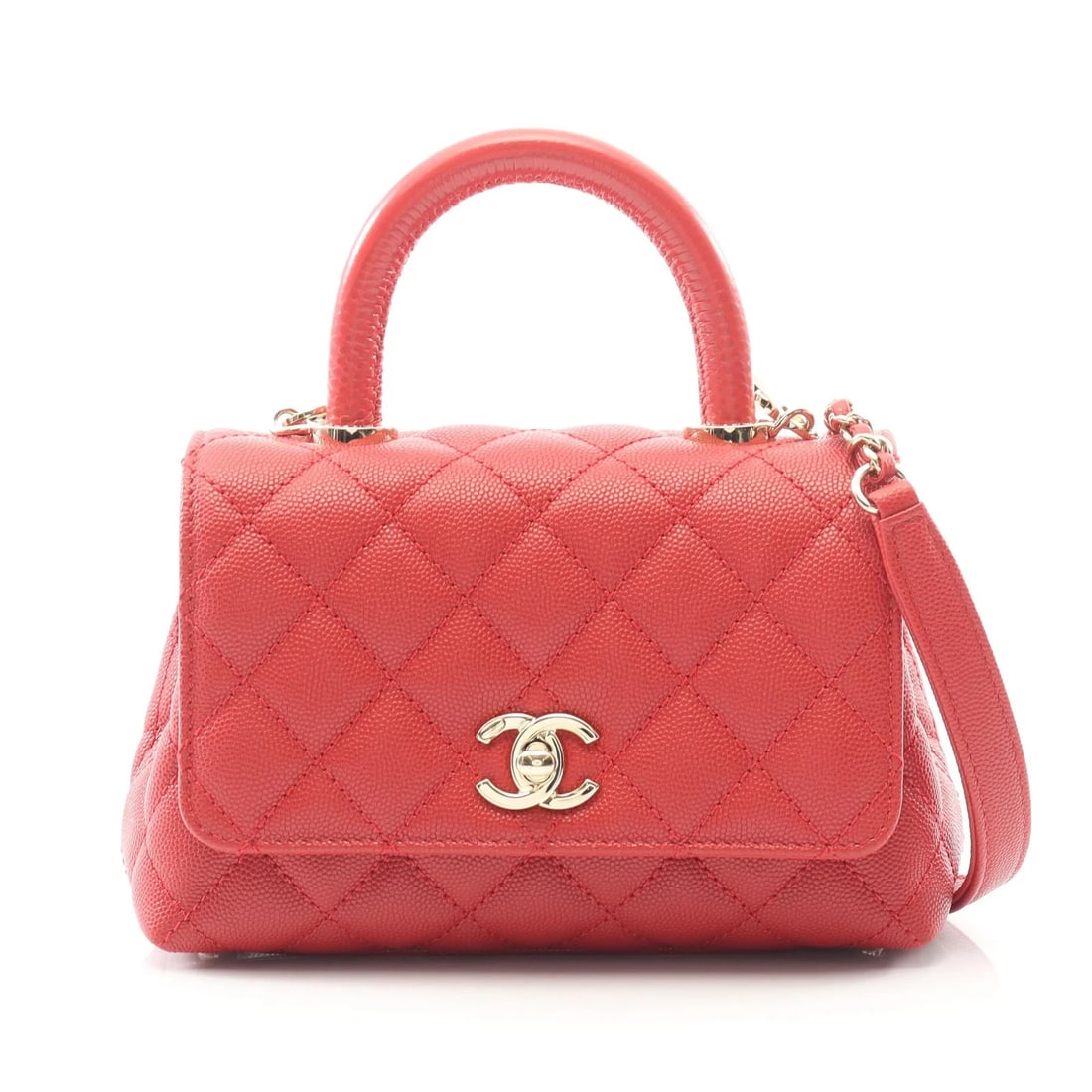 CHANEL COCO HANDLE XXS TOP HANDLE HANDBAG CAVIAR LEATHER HANDBAG (1 of 5)