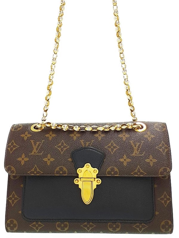 LOUIS VUITTON MONOGRAM VICTOIRE CHAIN SHOULDER BAG CHAIN SHOULDER BAG: Louis Vuitton Monogram Victoire Chain Shoulder Bag Chain Shoulder Bag Brand: Louis Vuitton Type: Chain Shoulder Bag Material: Exterior MaterialMonogram canvas and calfskin Color: Exterior Color Noi