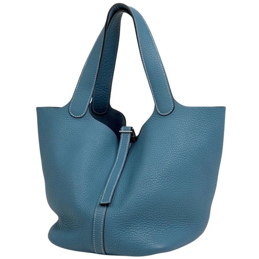 HERMES PICOTIN MM MINI HANDBAG TOGO BLUE JEAN SHOULDER BAG (1 of 12)