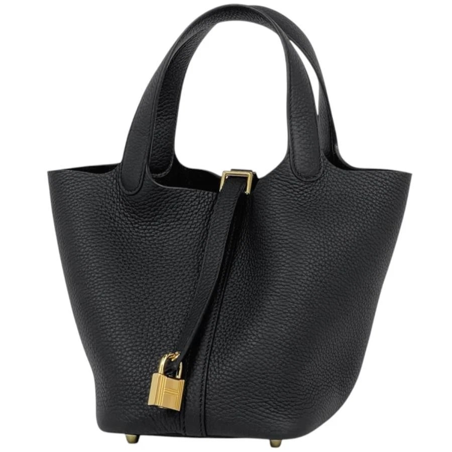 HERMES PICOTIN LOCK PM MINI HANDBAG TOGO BLACK SHOULDER BAG (1 of 9)