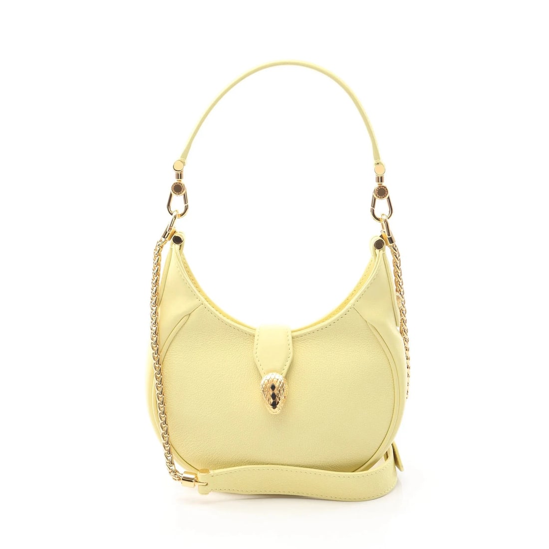 BVLGARI SERPENTI ELLIPSE HANDBAG LEATHER LIGHT YELLOW HANDBAG (1 of 3)