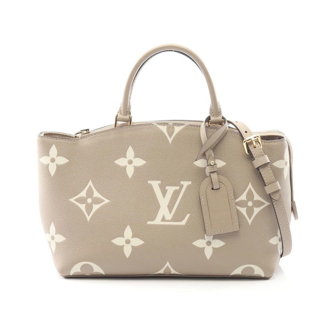 LOUIS VUITTON PETITE PAL PM MONOGRAM EMPREINTE LEATHER HANDBAG HANDBAG: LOUIS VUITTON Petite Pal PM Monogram Empreinte Leather Handbag Handbag Brand: LOUIS VUITTON Type: Handbag Material: Exterior MaterialLeather Color: Exterior Color Gray Beige Size: Dimensions: WW (