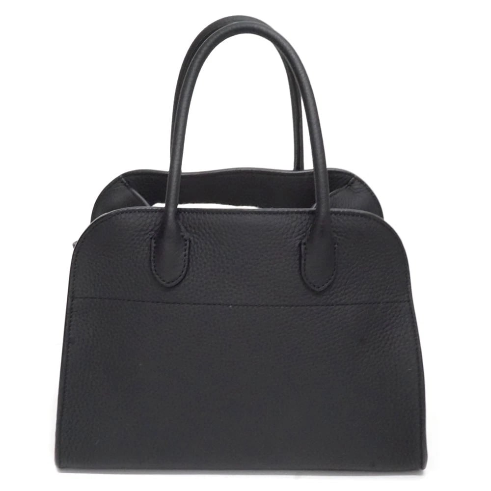 THE ROW SOFT MARGAUX 10 BAG LEATHER BLACK WITH DUST BAG HANDBAG: The Row Soft Margaux 10 Bag Leather Black with Dust Bag Handbag Brand: THE ROW Type: Handbag Material: Exterior Materialleather Color: Exterior Color black Size: Dimensions: WW25cm × HH18cm × DD