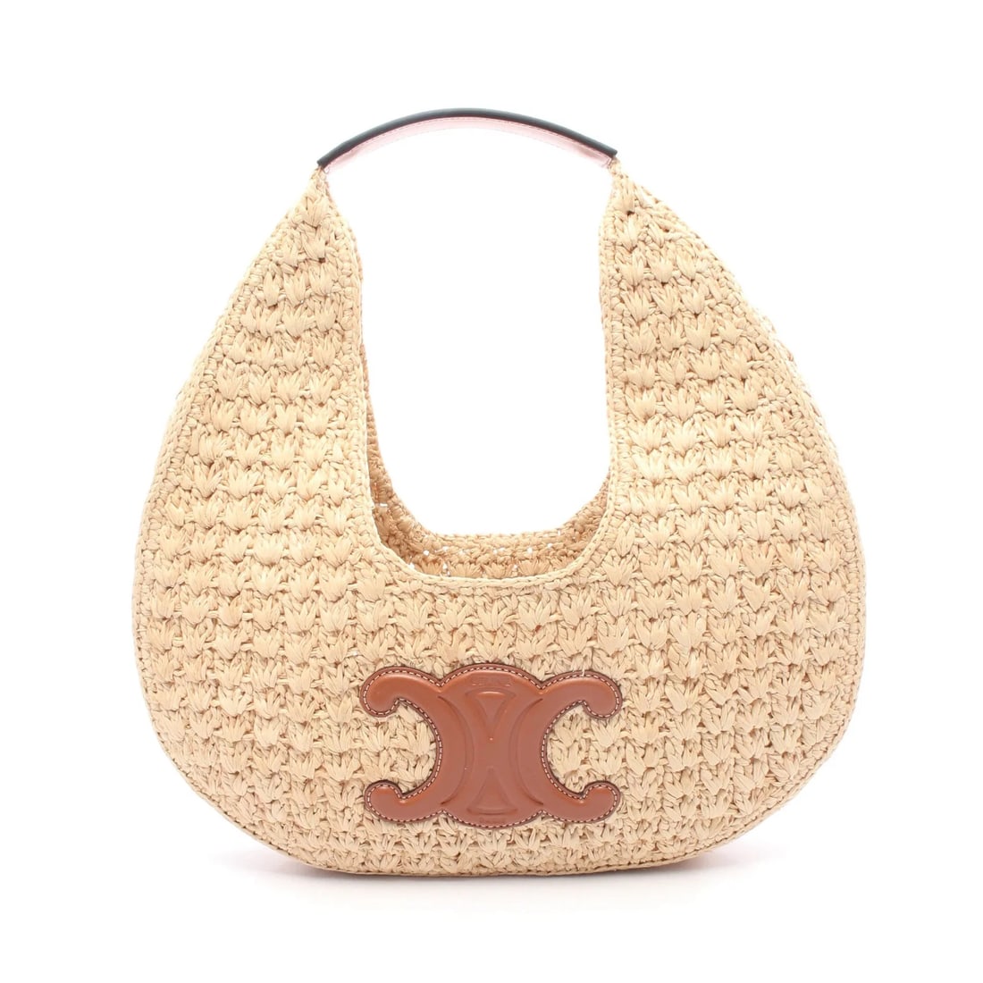 CELINE CLASSIC BET HANDBAG RAFFIA LEATHER BEIGE BROWN HANDBAG (1 of 2)