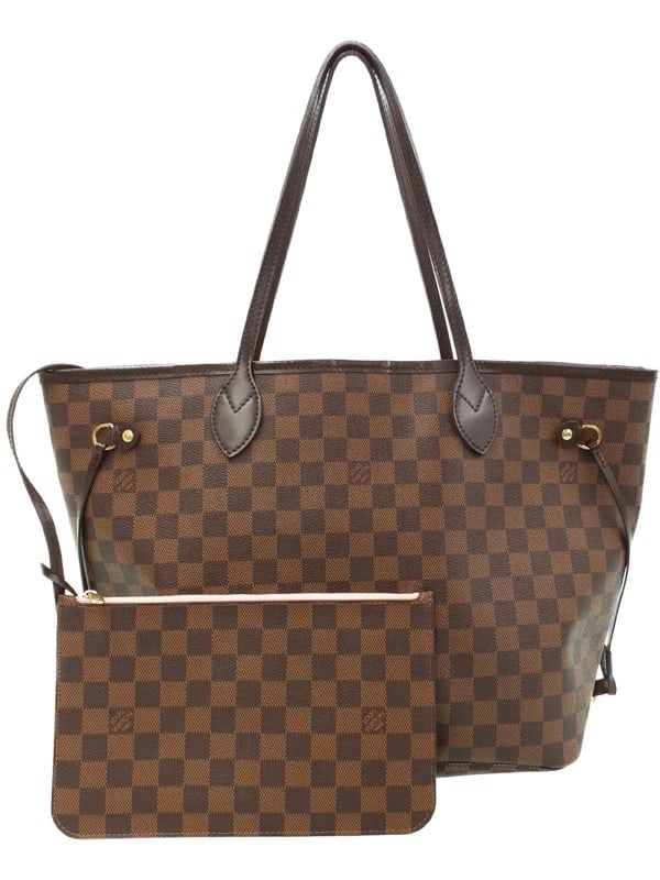 LOUIS VUITTON DAMIER NEVERFULL MM TOTE BAG DAMIER TOTE BAG: Louis Vuitton Damier Neverfull MM Tote Bag Damier Tote Bag Brand: Louis Vuitton Type: Tote Bag Material: Exterior MaterialDamier canvas Color: Exterior Color Ebene Rose Ballerine (Pink) Size: Dime
