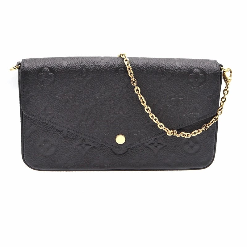 LOUIS VUITTON POCHETTE FELICIE MONOGRAM EMPREINTE BLACK HANDBAG: Louis Vuitton Pochette Felicie Monogram Empreinte Black Handbag Brand: LOUIS VUITTON Type: Handbag Material: Exterior MaterialMonogram Empreinte/Leather Color: Exterior Color Black Size: