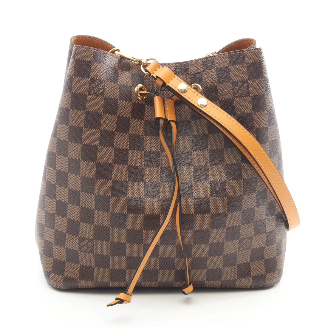 LOUIS VUITTON NEONOE DAMIER EBENE SAFFRON SHOULDER BAG SHOULDER BAG: LOUIS VUITTON NeoNoe Damier Ebene Saffron Shoulder Bag Shoulder Bag Brand: LOUIS VUITTON Type: Shoulder Bag Material: Exterior MaterialPVC Leather Color: Exterior Color Brown Size: Dimensions: WW