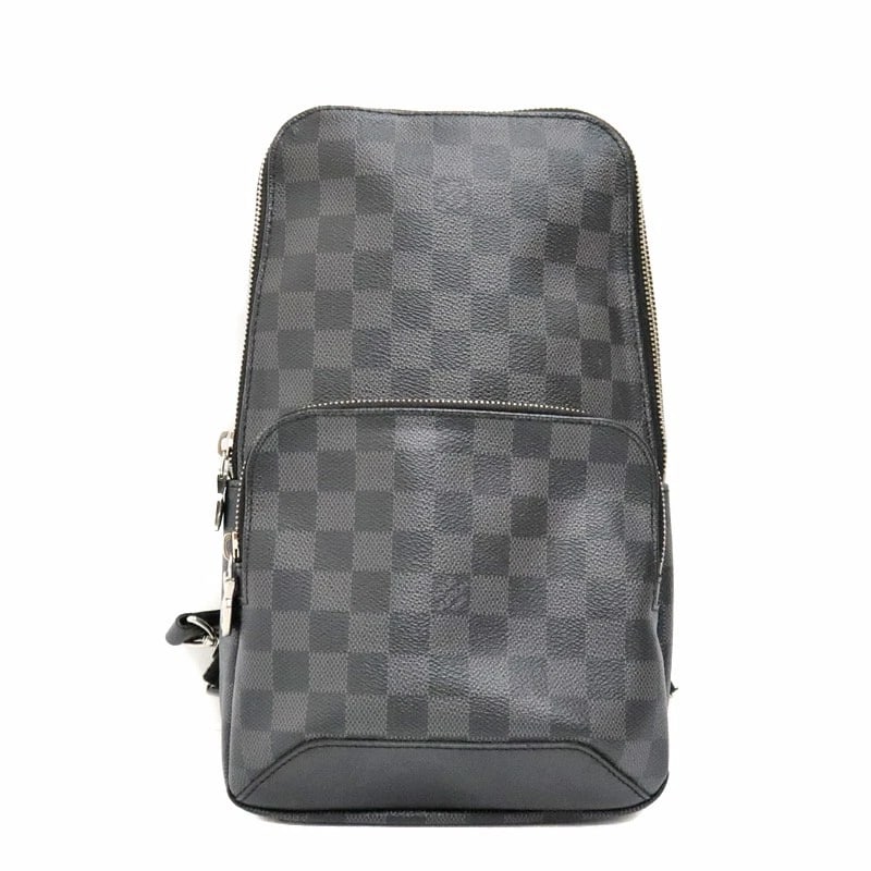 LOUIS VUITTON AVENUE SLING BAG BLACK PVC LEATHER HANDBAG: Louis Vuitton Avenue Sling Bag Black PVC Leather Handbag Brand: LOUIS VUITTON Type: Handbag Material: Exterior Material(Line) Damier Graphite (Material) PVC/Leather Color: Exterior Color Black 