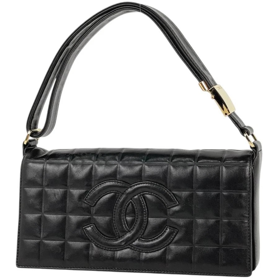 CHANEL COCO MARK CHOCOLATE BAR SHOULDER BAG BLACK SHOULDER BAG (1 of 10)