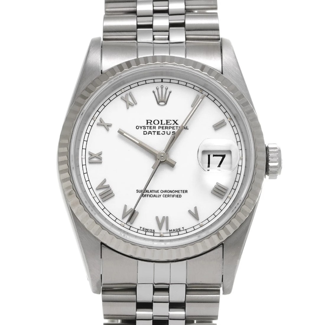 ROLEX DATEJUST WHITE WATCH (1 of 4)