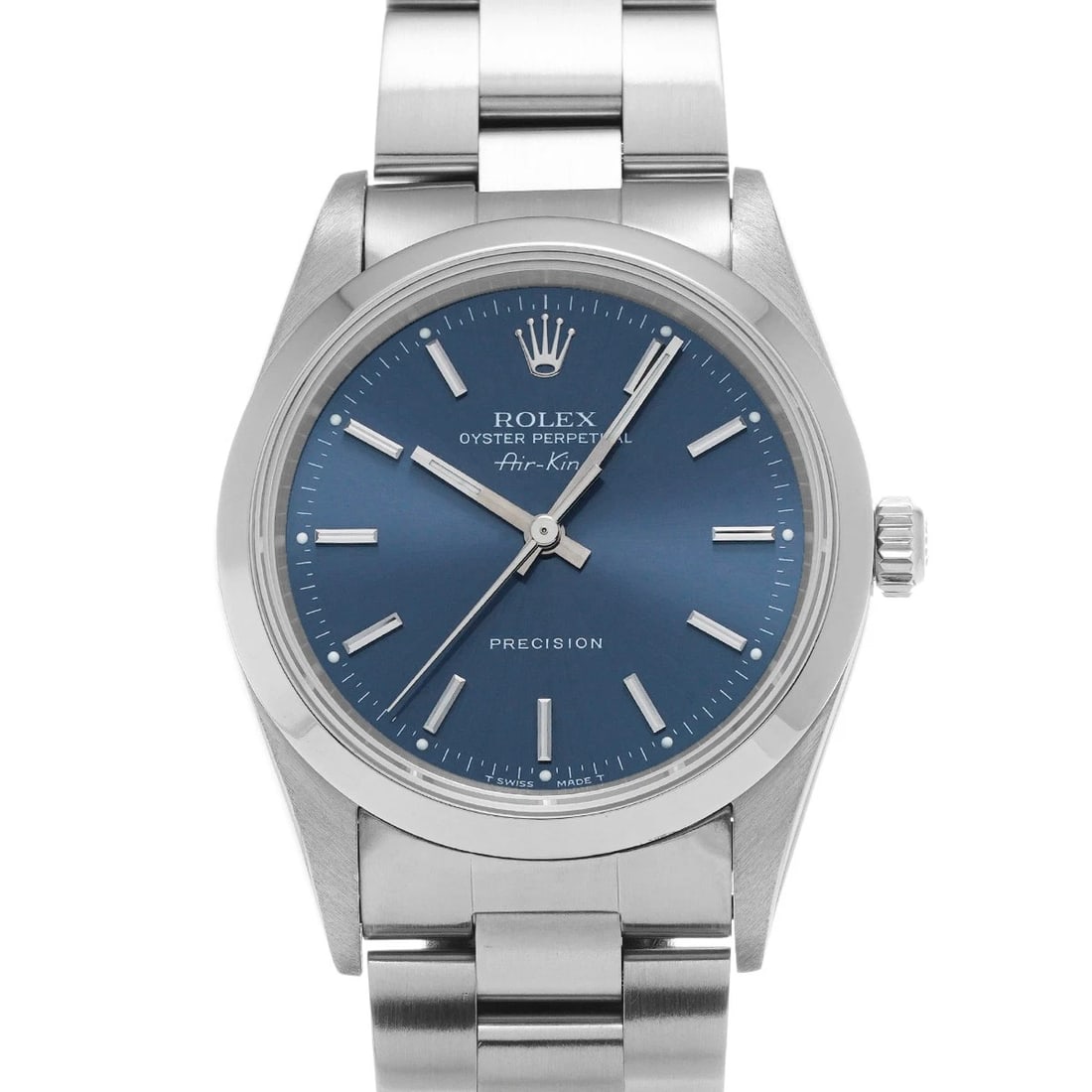 ROLEX AIR KING BLUE WATCH: ROLEX Air King blue WATCH Brand: ROLEX Type: Wristwatch Material: Band Material Stainless steel, Case Material Stainless steel Color: Dial Color blue Size: Case H/about 34mm W/about 34mm