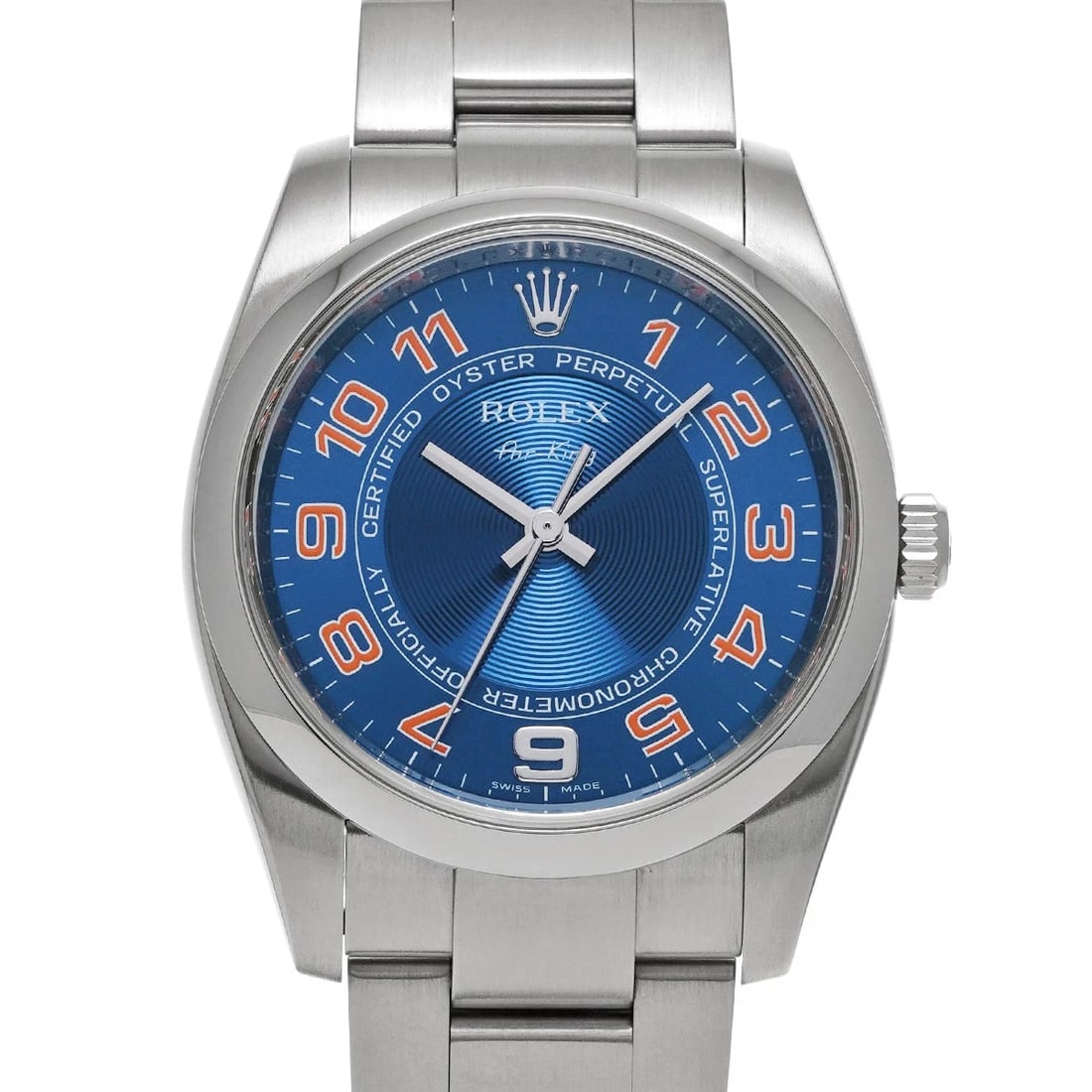 ROLEX AIRKING BLUE CONCENTRIC WATCH: ROLEX AirKing blue concentric WATCH Brand: ROLEX Type: Wristwatch Material: Band Material Stainless steel, Case Material Stainless steel Color: Dial Color blue Size: Case H/about 34mm W/about 34mm
