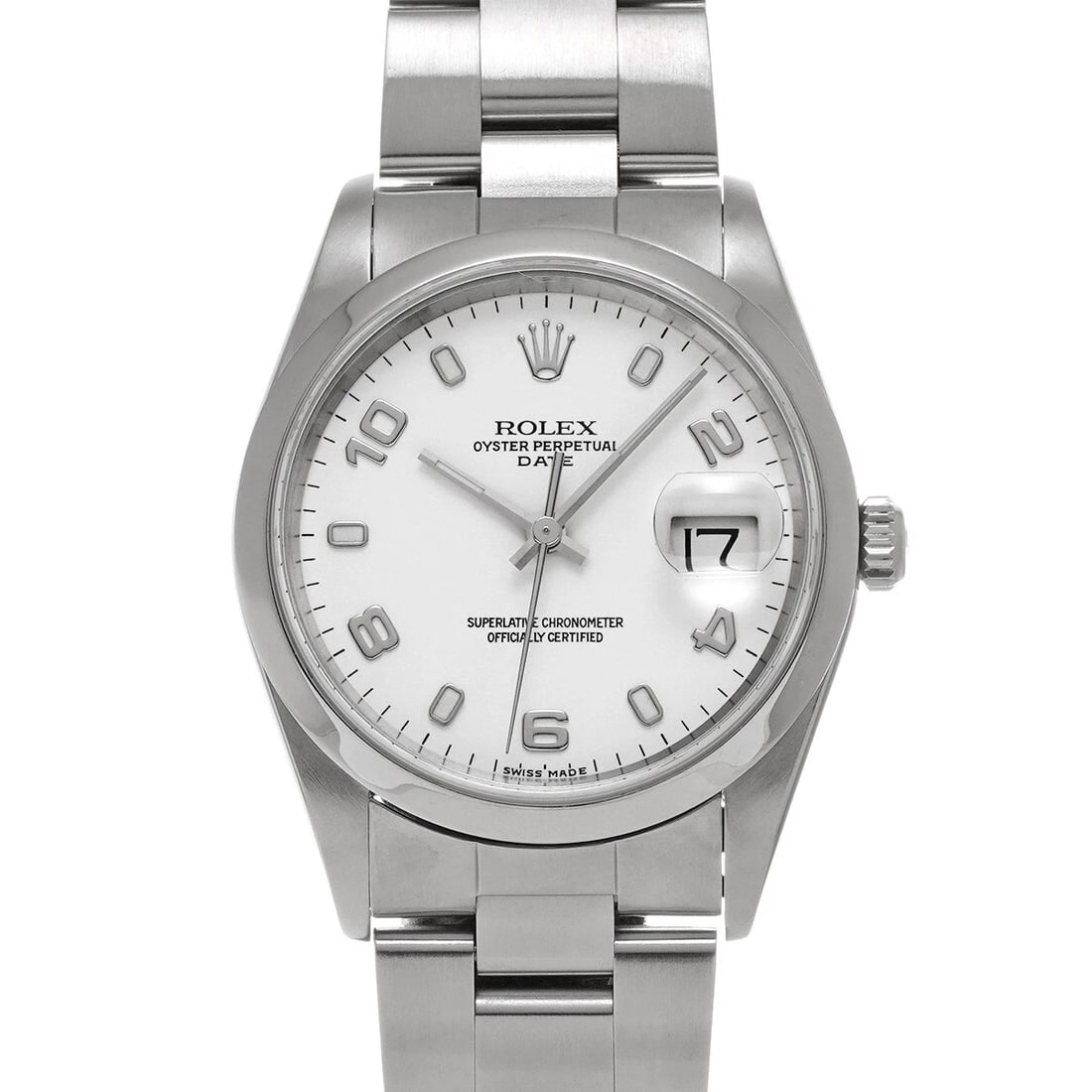 ROLEX OYSTER PERPETUAL WHITE WATCH: ROLEX Oyster Perpetual white WATCH Brand: ROLEX Type: Wristwatch Material: Band Material Stainless steel, Case Material Stainless steel Color: Dial Color white Size: Case H/about 34mm W/about