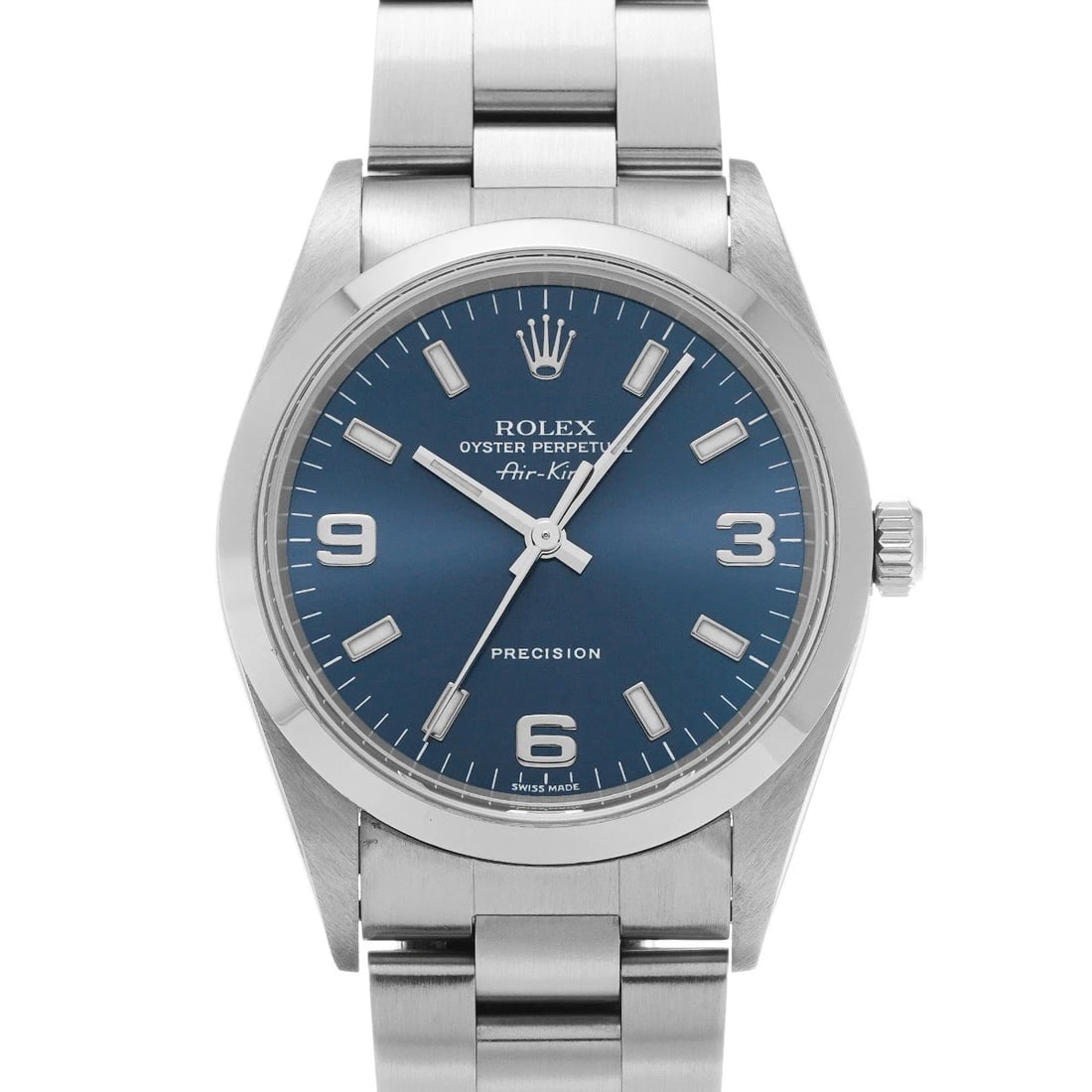 ROLEX AIRKING BLUE WATCH: ROLEX AirKing blue WATCH Brand: ROLEX Type: Wristwatch Material: Band Material Stainless steel, Case Material Stainless steel Color: Dial Color blue Size: Case H/about 34mm W/about 34mm