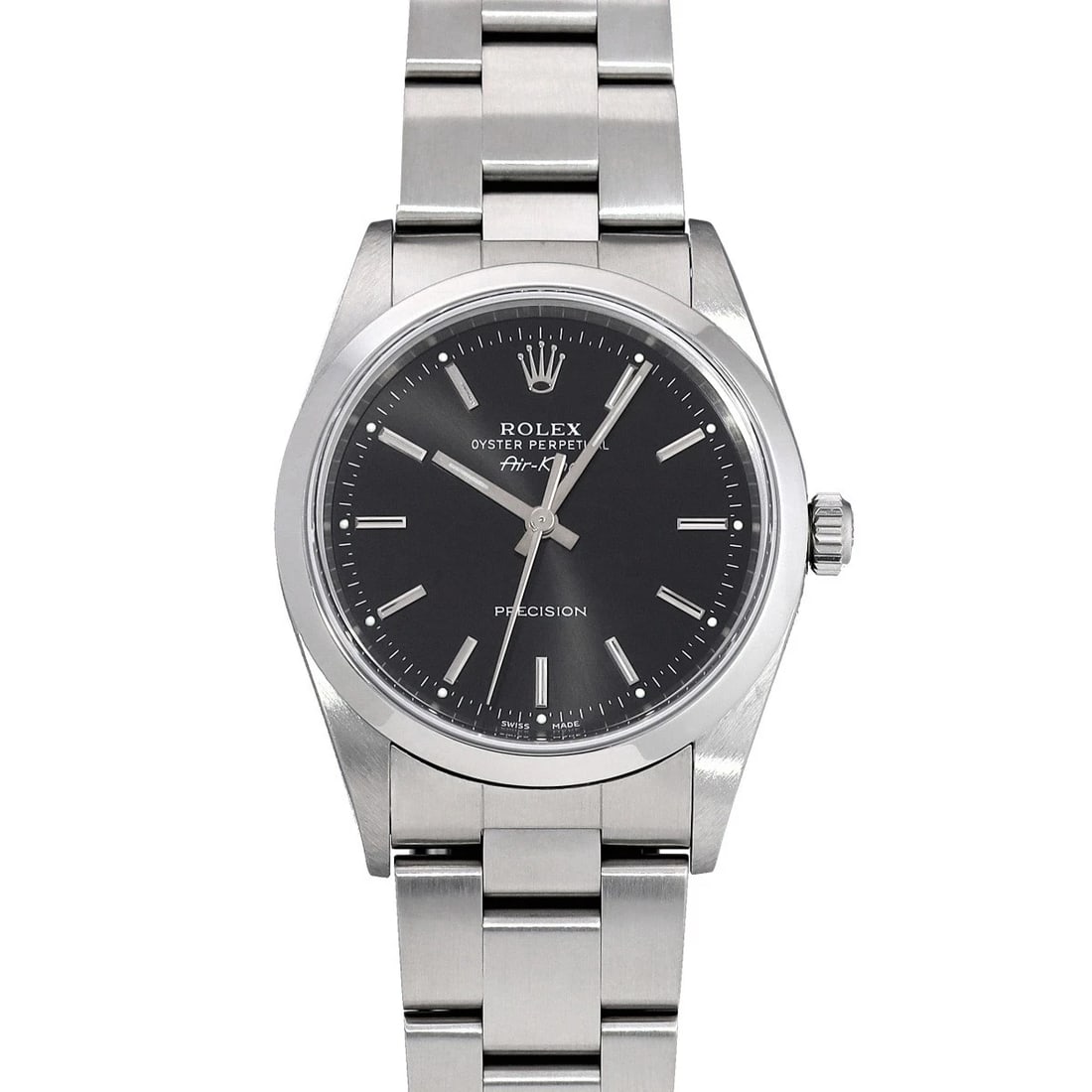 ROLEX AIRKING BLACK WATCH: ROLEX AirKing black WATCH Brand: ROLEX Type: Wristwatch Material: Band Material Stainless steel, Case Material Stainless steel Color: Dial Color black Size: Case H/about 34mm W/about 34mm