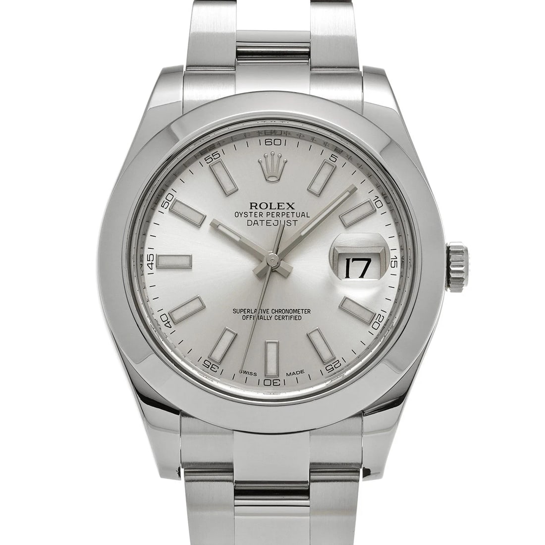 ROLEX DATEJUSTII SILVER WATCH: ROLEX DatejustII Silver WATCH Brand: ROLEX Type: Wristwatch Material: Band Material Stainless steel, Case Material Stainless steel Color: Dial Color Silver Size: Case H/about 41mm W/about 41mm D/a