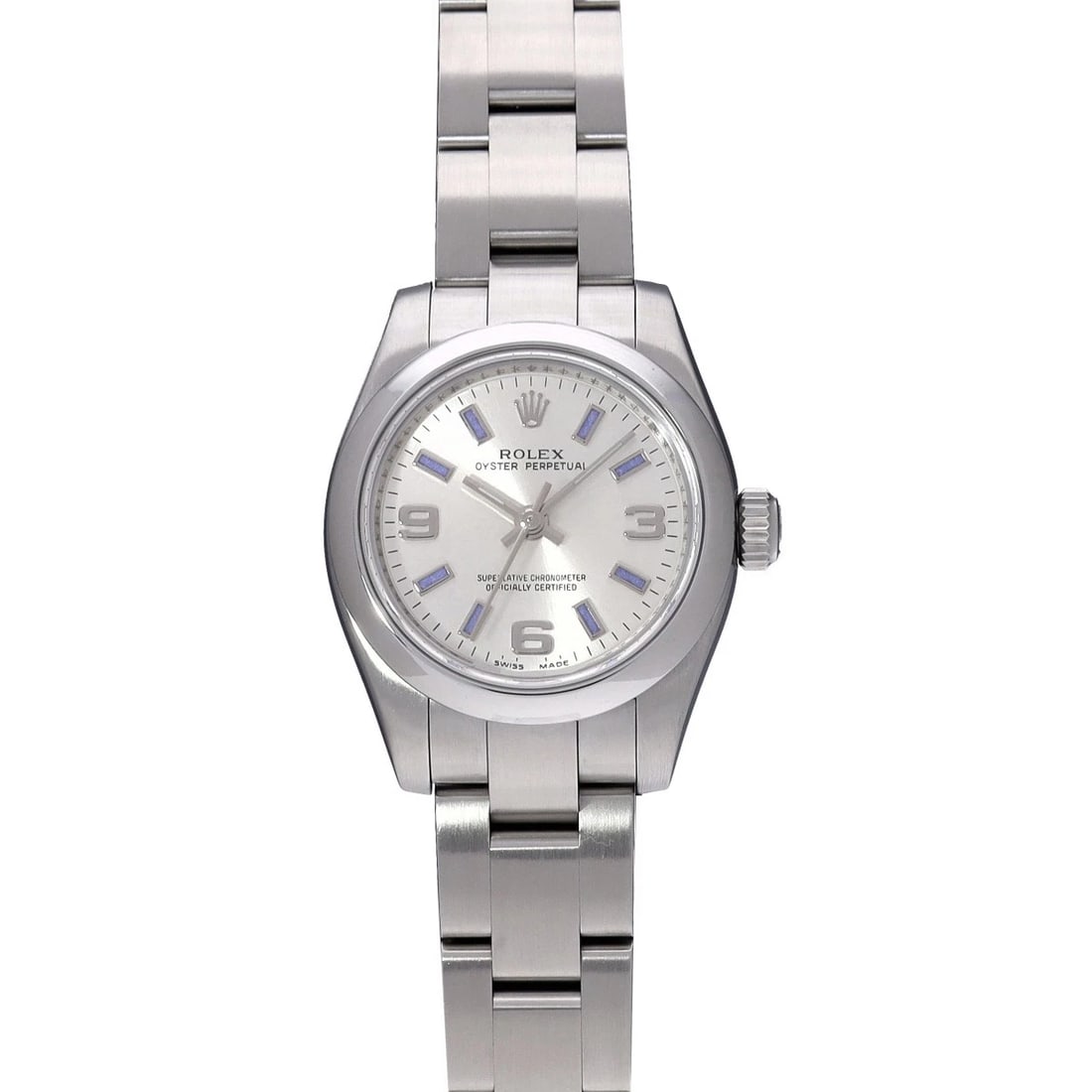 ROLEX OYSTER PERPETUAL SILVER WATCH: ROLEX Oyster Perpetual Silver WATCH Brand: ROLEX Type: Wristwatch Material: Band Material Stainless steel, Case Material Stainless steel Color: Dial Color Silver Size: Case H/about 26mm
