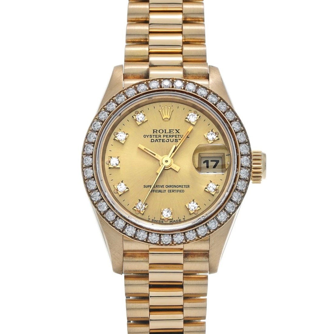 ROLEX DATEJUST CHAMPAGNE DIAMOND WATCH (1 of 4)