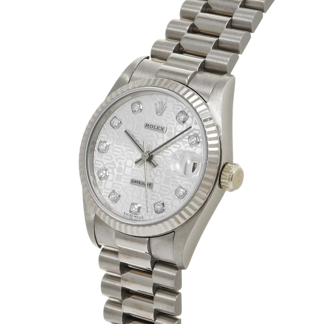 ROLEX DATEJUST SILVER COMPUTER DIAMOND WATCH - 2