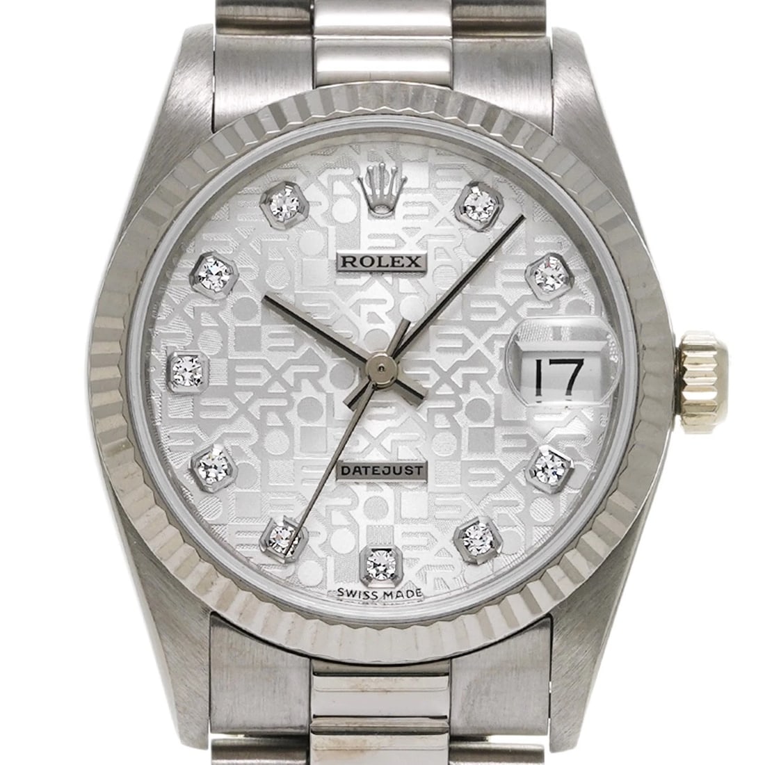 ROLEX DATEJUST SILVER COMPUTER DIAMOND WATCH - 5