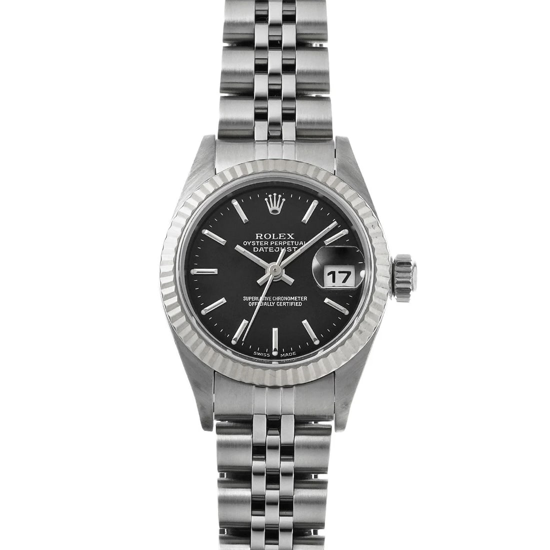 ROLEX DATEJUST BLACK WATCH: ROLEX Datejust black WATCH Brand: ROLEX Type: Wristwatch Material: Band Material Stainless steel, Case Material Stainless steel Color: Dial Color black Size: Case H/about 26mm W/about 26mm