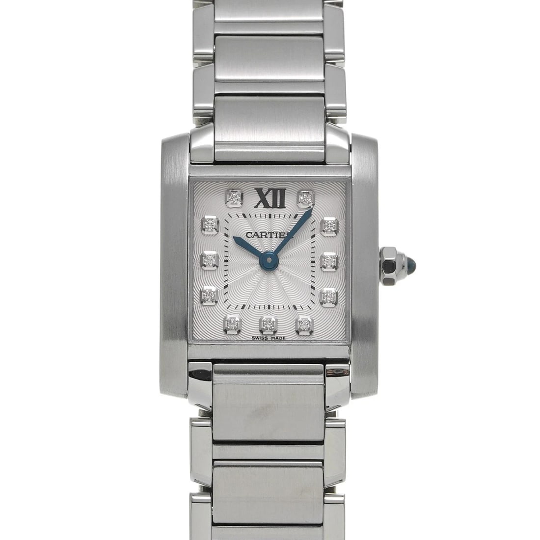 CARTIER TANK FRANCAISE SILVER DIAMOND WATCH (1 of 4)