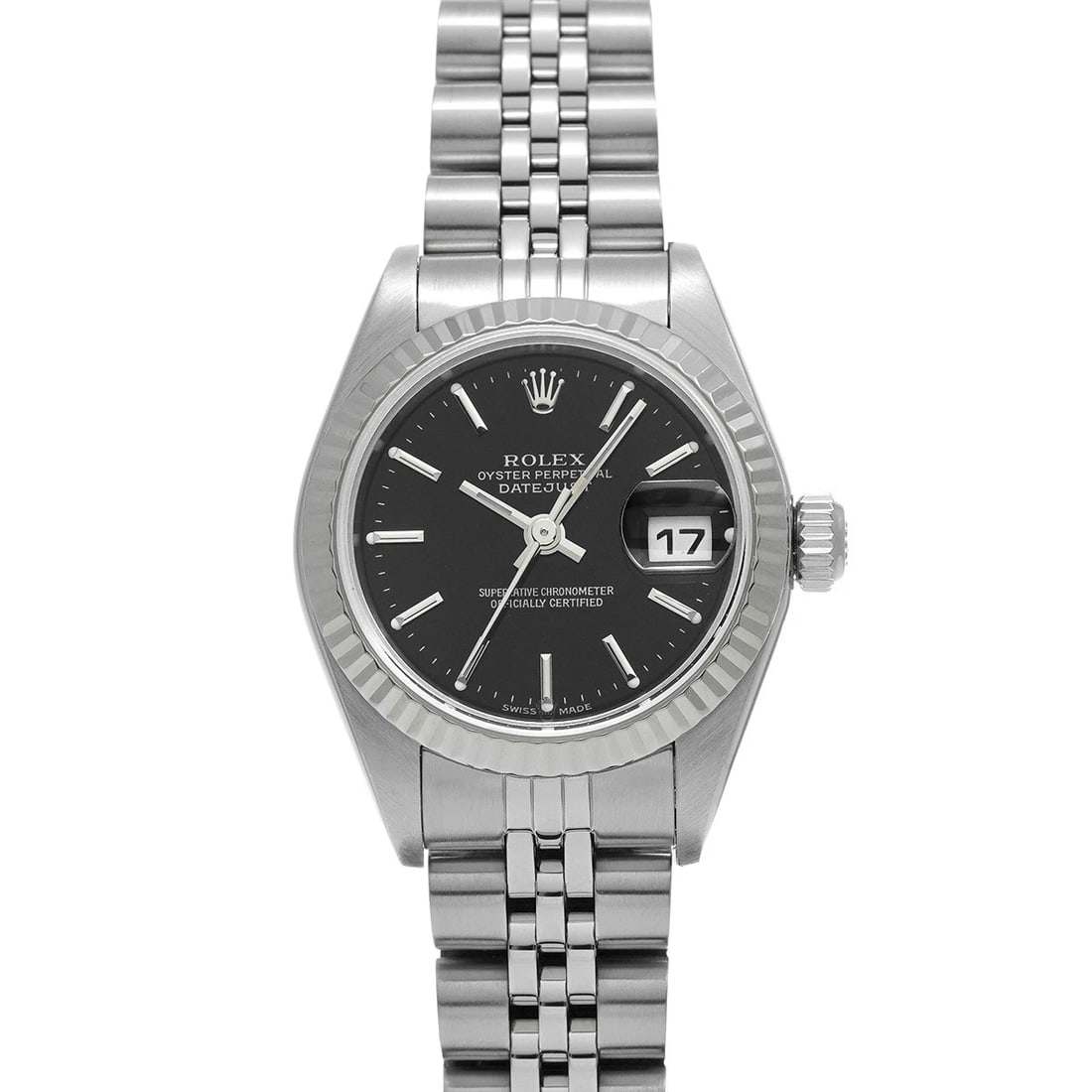 ROLEX DATEJUST BLACK WATCH: ROLEX Datejust black WATCH Brand: ROLEX Type: Wristwatch Material: Band Material Stainless steel, Case Material Stainless steel Color: Dial Color black Size: Case H/about 26mm W/about 26mm D/about