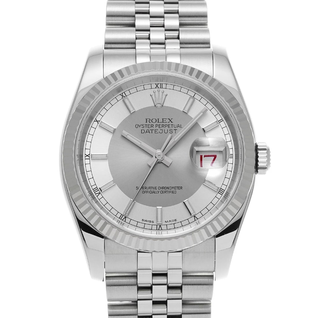 ROLEX DATEJUST SILVER WATCH: ROLEX Datejust Silver WATCH Brand: ROLEX Type: Wristwatch Material: Band Material Stainless steel, Case Material Stainless steel Color: Dial Color Silver Size: Case H/about 36mm W/about 36mm