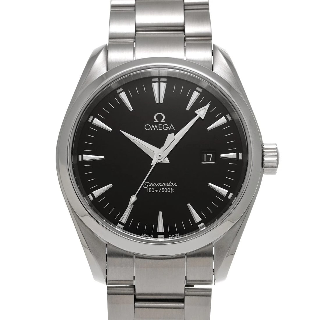 OMEGA SEAMASTER AQUA TERRA QUARTZ BLACK WATCH: OMEGA Seamaster Aqua Terra Quartz black WATCH Brand: OMEGA Type: Wristwatch Material: Band Material Stainless steel, Case Material Stainless steel Color: Dial Color black Size: Case H/about 39mm W