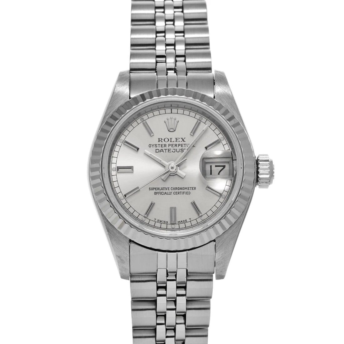ROLEX DATEJUST SILVER WATCH: ROLEX Datejust Silver WATCH Brand: ROLEX Type: Wristwatch Material: Band Material Stainless steel, Case Material Stainless steel Color: Dial Color Silver Size: Case H/about 26mm W/about 26mm D/abo