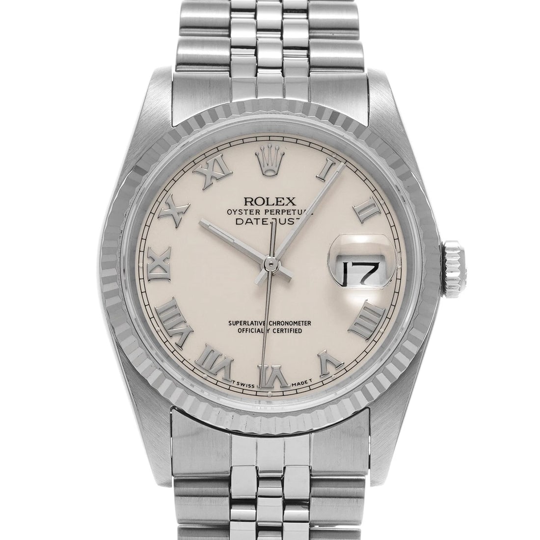 ROLEX DATEJUST IVORY WATCH: ROLEX Datejust Ivory WATCH Brand: ROLEX Type: Wristwatch Material: Band Material Stainless steel, Case Material Stainless steel Color: Dial Color Ivory Size: Case H/about 36mm W/about 36mm