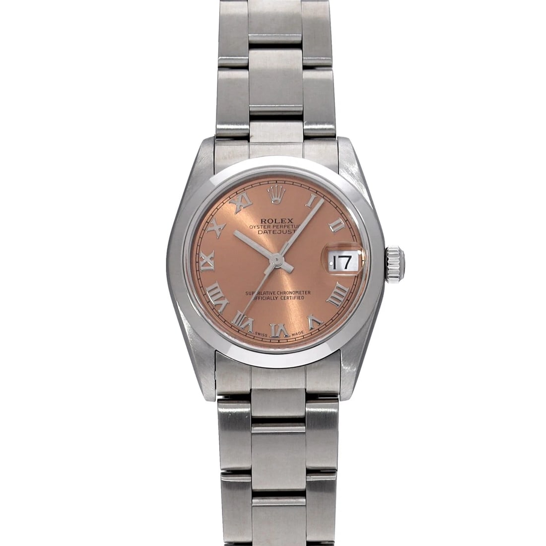 ROLEX DATEJUST PINK WATCH: ROLEX Datejust pink WATCH Brand: ROLEX Type: Wristwatch Material: Band Material Stainless steel, Case Material Stainless steel Color: Dial Color pink Size: Case H/about 31mm W/about 31mm