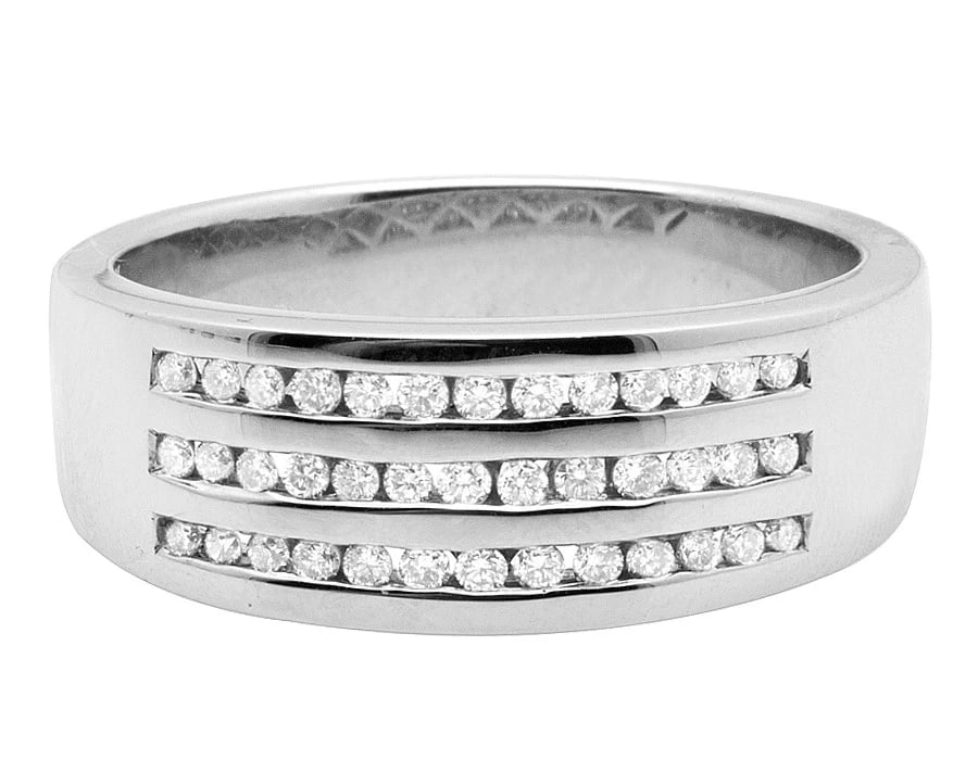 10K WHITE GOLD GENUINE DIAMOND ENGAGEMENT BAND (1 of 2)
