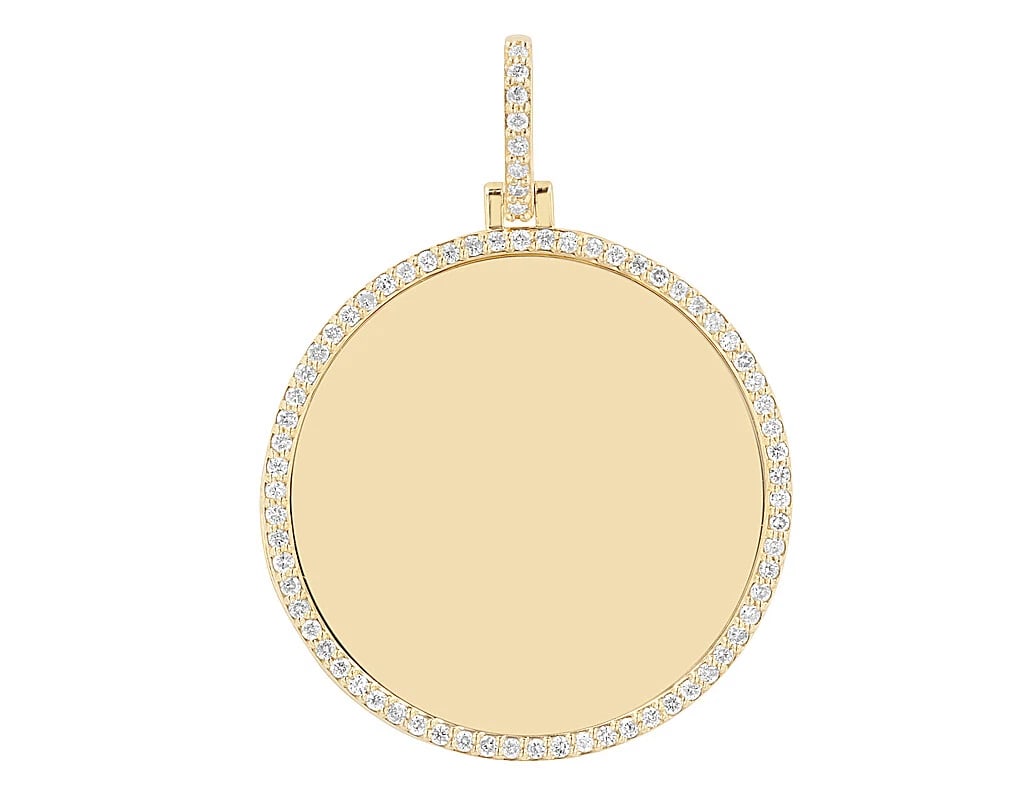 ROW REAL DIAMOND ROUND MEMORY PENDANT (1 of 3)