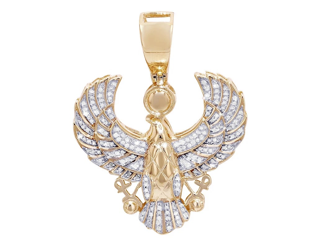 EAGLE REAL DIAMOND PENDANT 10K YELLOW GOLD (1 of 2)