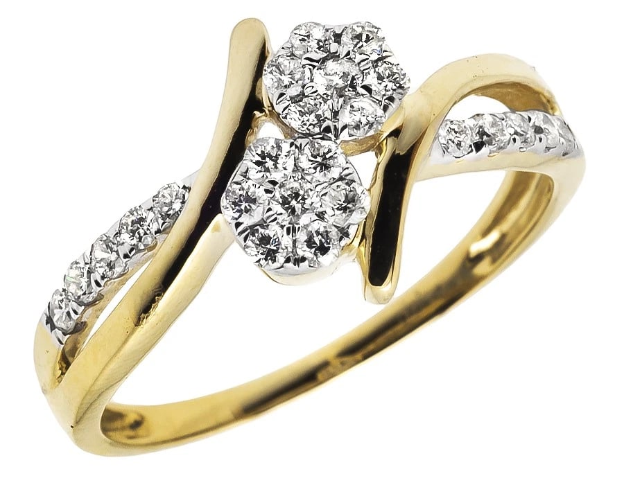 LADIES 14K YELLOW GOLD FOREVER US GENUINE DIAMOND ENGAGEMENT BRIDAL RING (1 of 3)