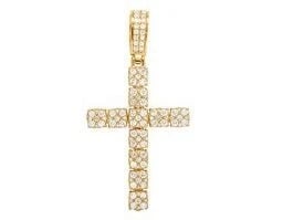 MEN'S 10K YELLOW GOLD GENUINE DIAMOND CLUSTER CROSS PENDANT CHARM: Men's 10K Yellow Gold Genuine Diamond Cluster Cross Pendant Charm Brand: None Type: Necklace Material: Metal Yellow Gold Main Stone Natural Color: Yellow Gold Size: Length 1.9 Accessories: None