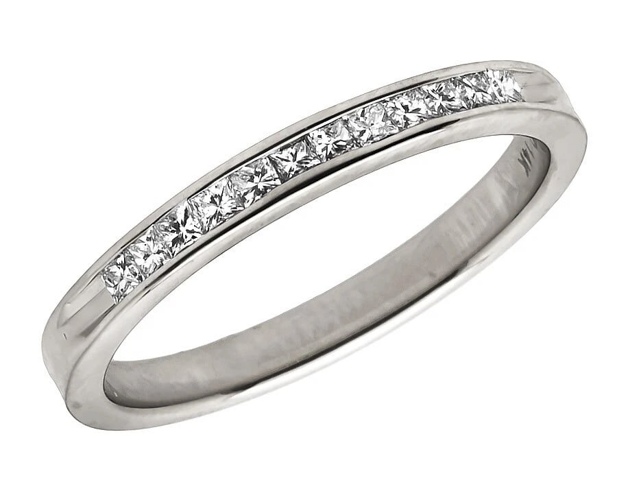 14K WHITE GOLD INVISIBLE PRINCESS REAL DIAMOND ENGAGEMENT RING: 14K White Gold Invisible Princess Real Diamond Engagement Ring Brand: None Type: Ring Material: Metal White Gold Main Stone Natural Color: None Size: 7 US Accessories: None Accessories Not