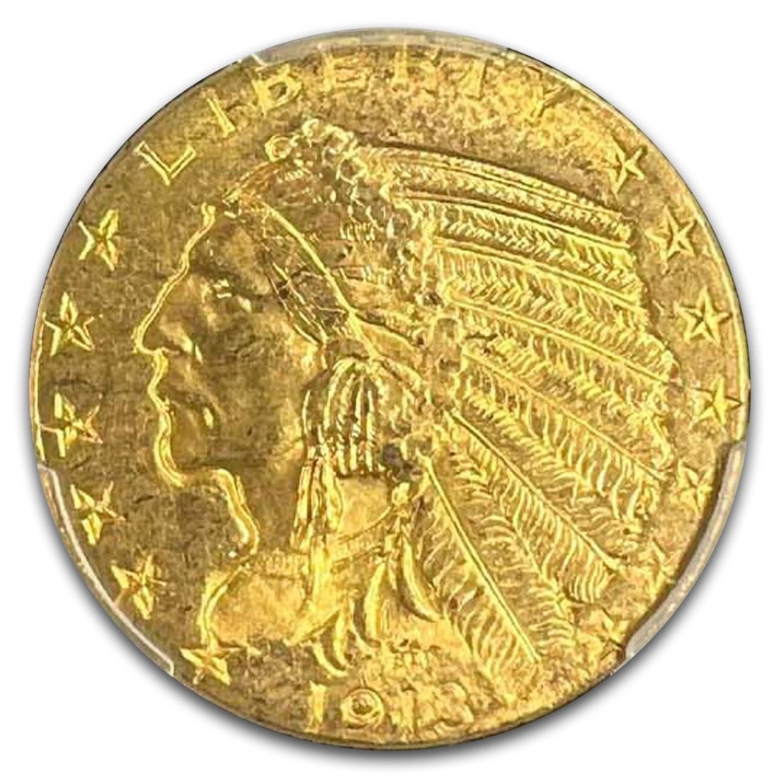 1913 $5 INDIAN GOLD HALF EAGLE (1 of 2)