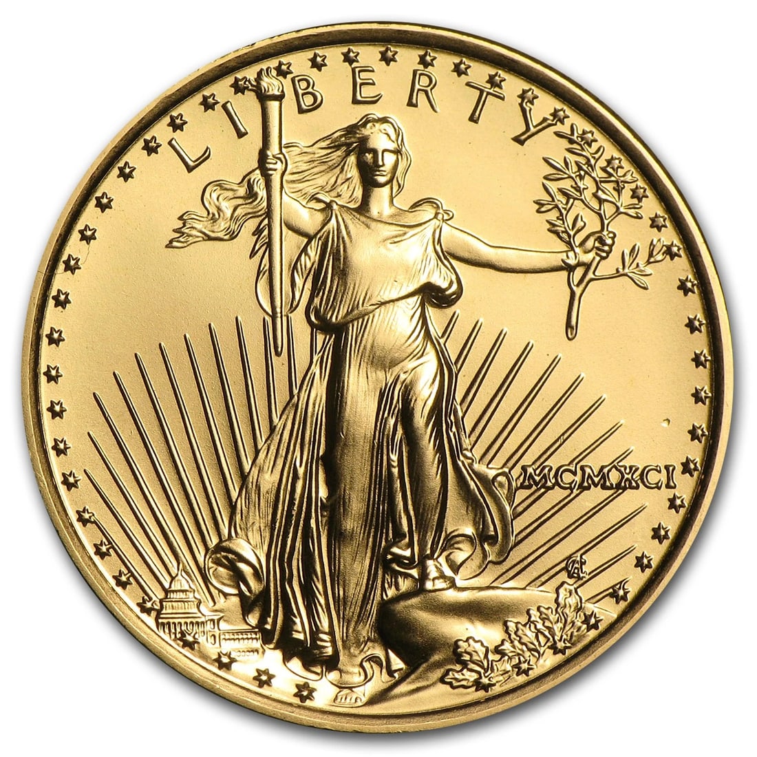 1991 1/4 OZ AMERICAN GOLD EAGLE BU (1 of 2)