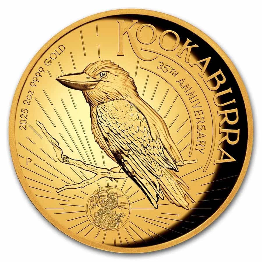 2025-P AUSTRALIA 2 OZ GOLD KOOKABURRA PROOF: 2025-P Australia 2 oz Gold Kookaburra Proof Brand : Perth Mint Year : 2025 Denomination : 200 Dollars Fineness : 0.9999 Country of Origin/Country/Region of Manufacture : Australia Coin : None