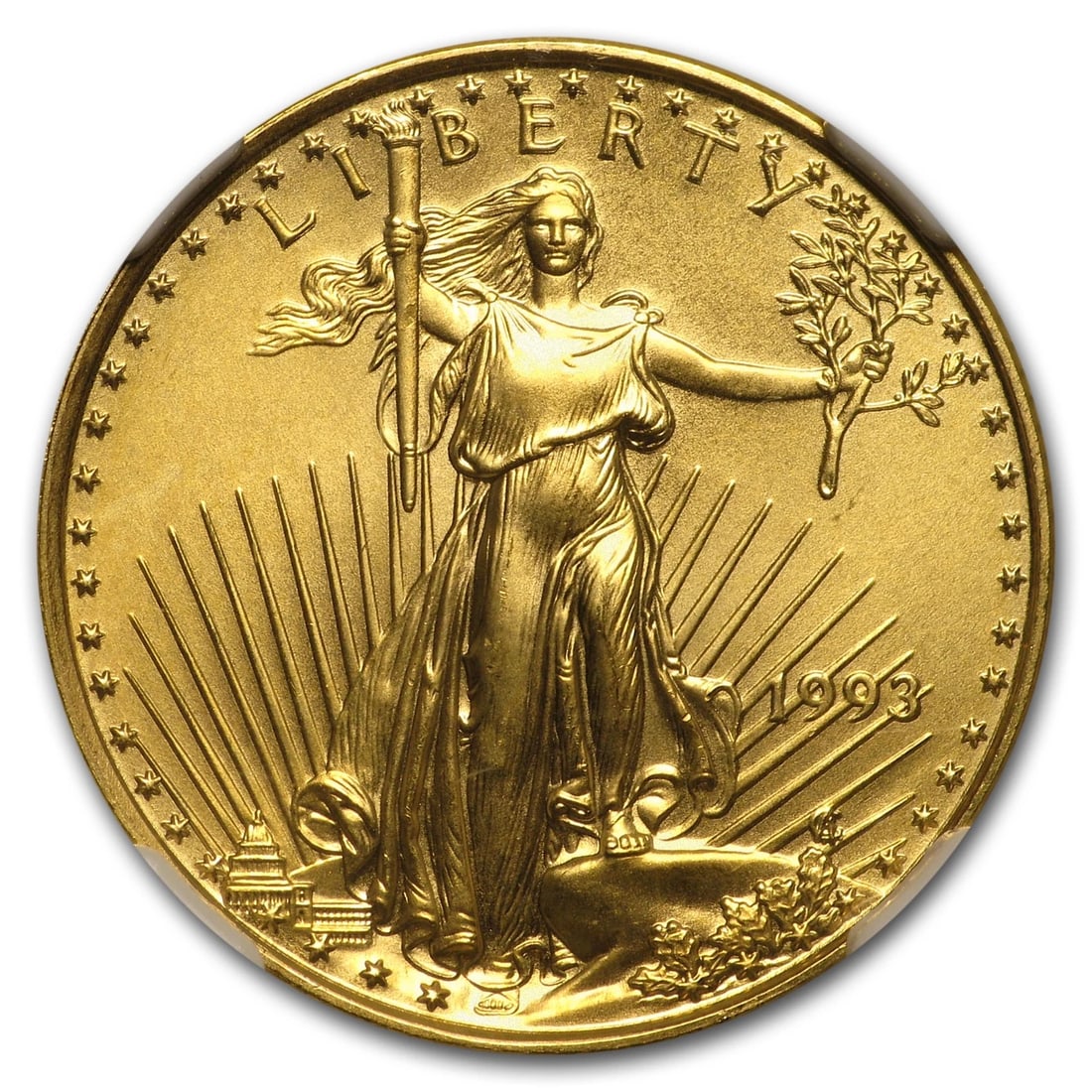 1993 1/4 OZ AMERICAN GOLD EAGLE: 1993 1/4 oz American Gold Eagle Brand : US Mint Year : 1993 Denomination : $10.00 Fineness : 0.9167 Country of Origin/Country/Region of Manufacture : United States Coin : None Brand/Mint :