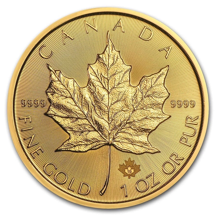 2019 CANADA 1 OZ GOLD MAPLE LEAF BU (1 of 3)