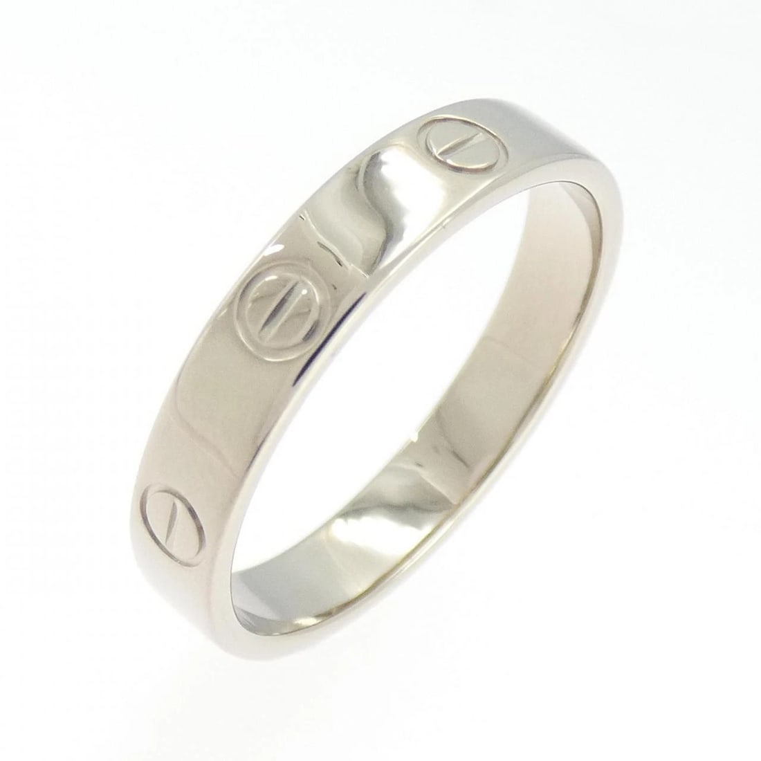 CARTIER MINI LOVE RING: Cartier Mini Love Ring Brand: Cartier Type: Ring Material: 750 White Gold Color: White Gold Size: 9 (US size) Accessories: None Accessories Notice: When purchasing pre-owned goods, please