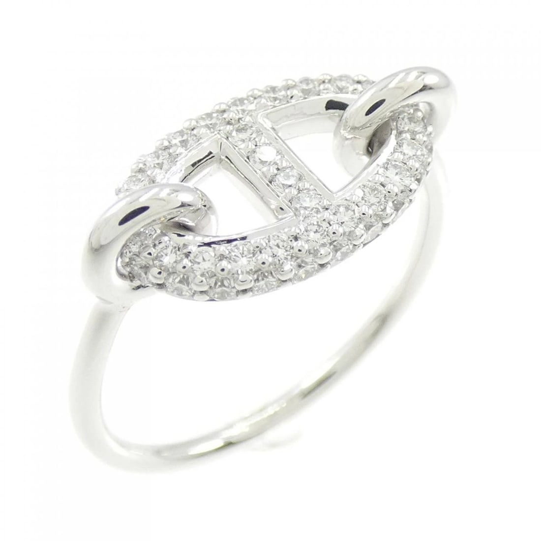 HERMES NEW FARANDOLE RING: HERMES New Farandole Ring Brand: HERMES Type: Ring Material: 750 White Gold Main Stone Natural Color: White Gold Size: 6.5-7 (US size) Accessories: None Accessories Notice: When purchasing