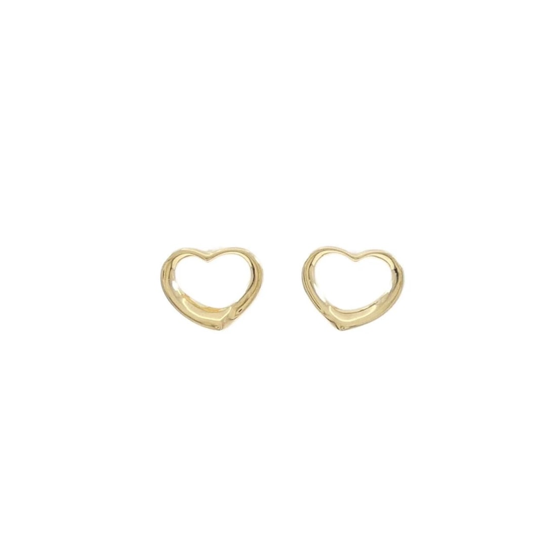 TIFFANY OPEN HEART MINI EARRINGS: Tiffany Open Heart mini Earrings Brand: Tiffany Type: Earrings Material: 750 Yellow Gold Color: Yellow Gold Size: ActualSize HxW: 8.1mmx10.0mm Accessories: None Accessories Notice: When pu