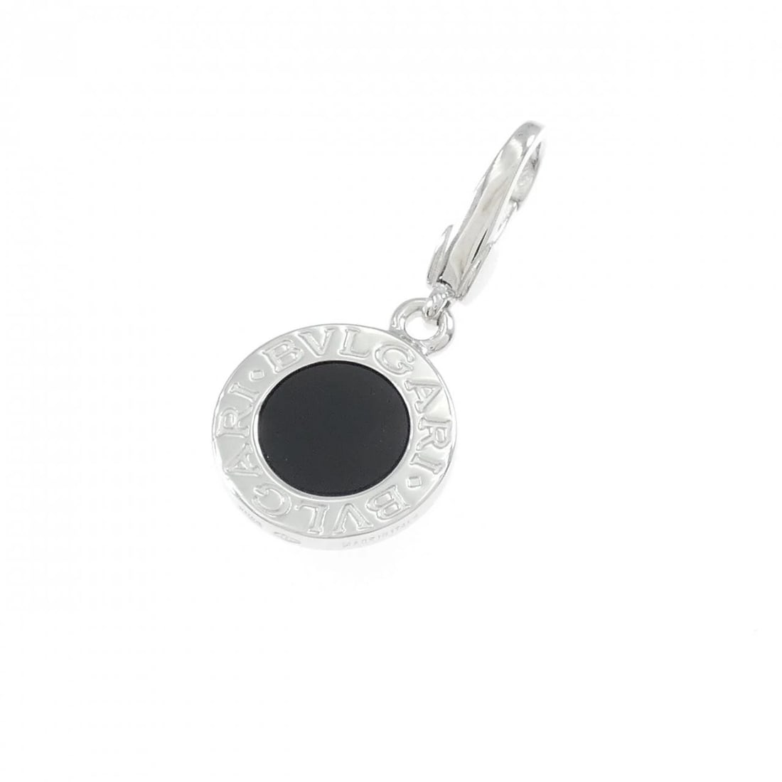 BVLGARI CHARM: Bvlgari Charm Brand: BVLGARI Type: Pendant Brooch Material: 750 White Gold Main Stone Onyx Color: White Gold Size: HxW: 28.1mmx12.9mm Accessories: None Accessories Notice: When purchasing
