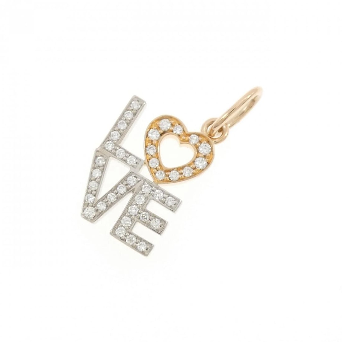 TIFFANY LOVE PENDANT: Tiffany Love Pendant Brand: Tiffany Type: Pendant Brooch Material: 750 Pink Gold 750 White Gold Main Stone Natural Color: Pink Gold White Gold Size: HxW: 20.4mmx13.4mm Accessories: None