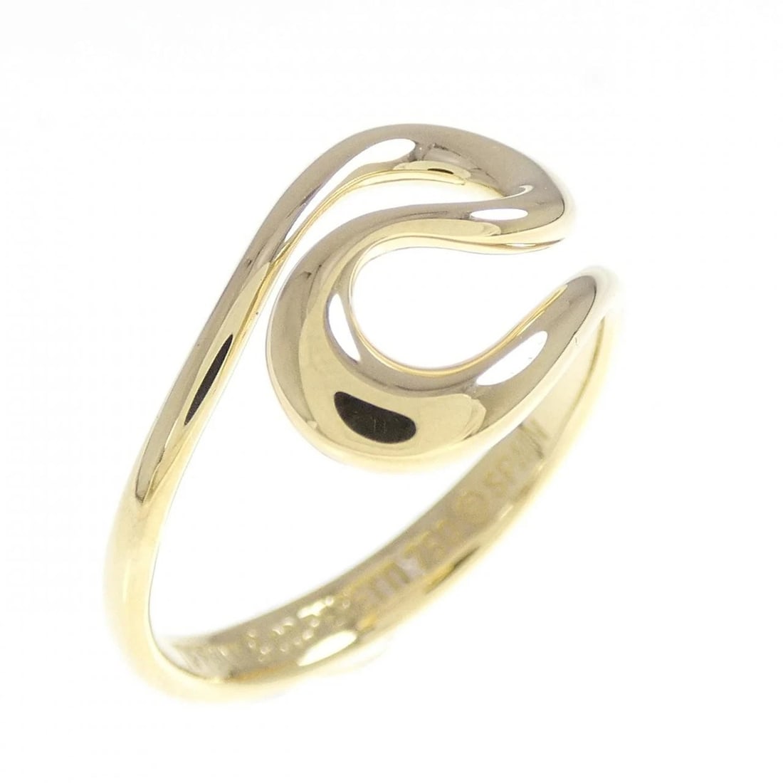 TIFFANY OPEN WAVE RING: Tiffany Open wave Ring Brand: Tiffany Type: Ring Material: 750 Yellow Gold Color: Yellow Gold Size: 4.5-5 (US size) Accessories: None Accessories Notice: When purchasing pre-owned goods, p