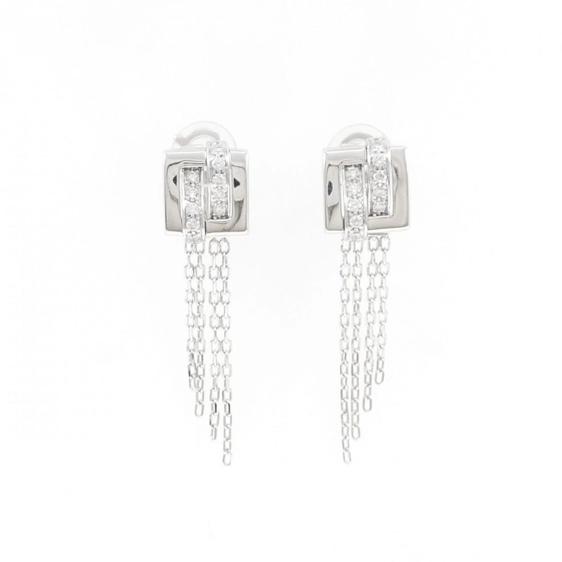 BOUCHERON DECHAINEE EARRINGS: Boucheron Dechainee Earrings Brand: Boucheron Type: Earrings Material: 750 White Gold Main Stone Natural Color: White Gold Size: ActualSize HxW: 43.0mmx10.7mm Accessories: None Accessories